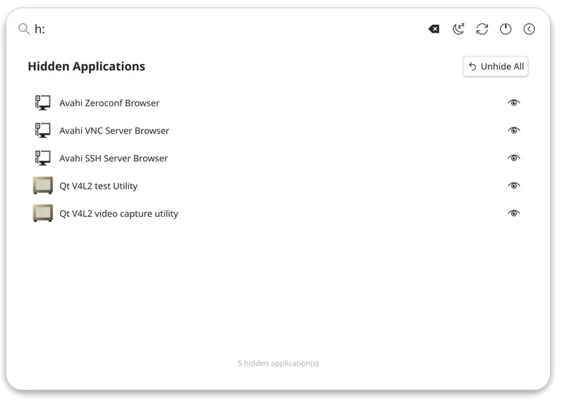 Hidden apps manager