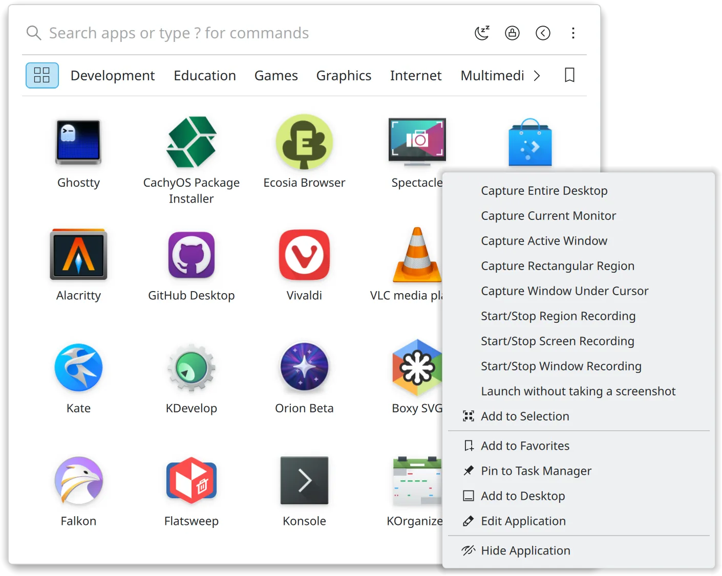 Right-click jumplist and Discover actions in AppGrid