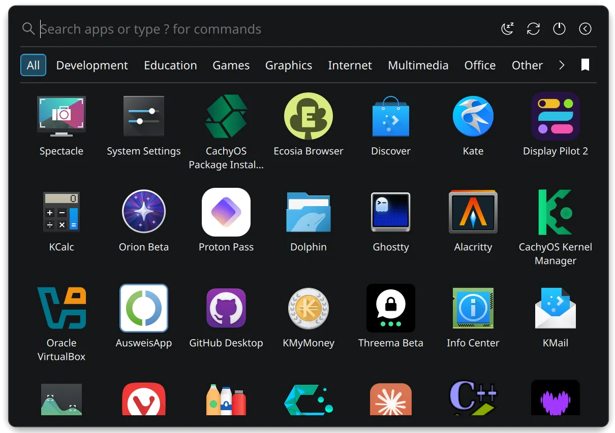 AppGrid launcher (dark theme)