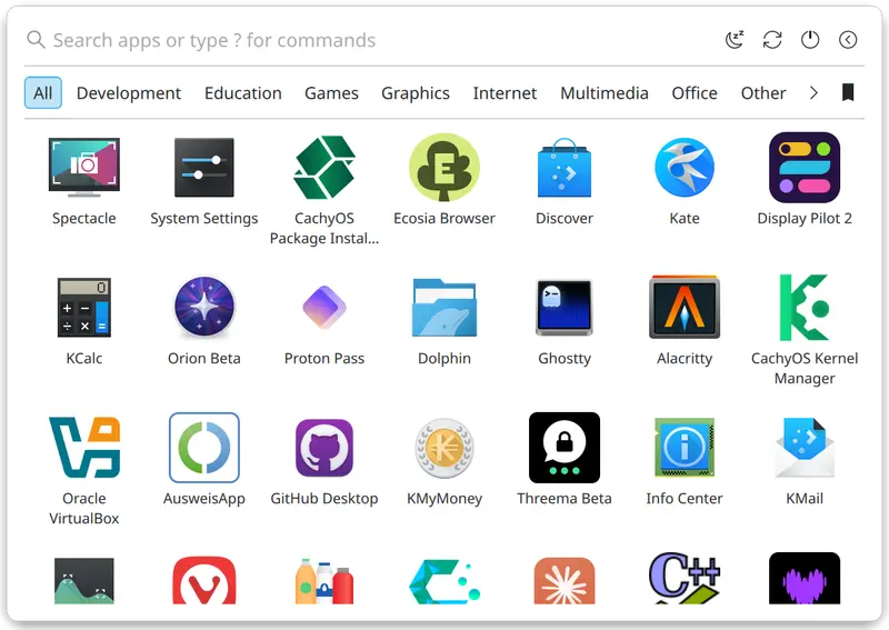 Main launcher view