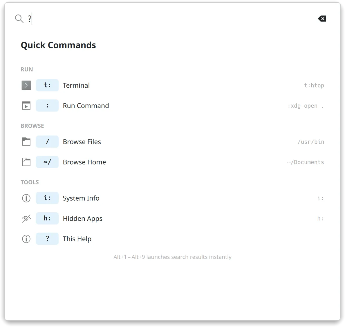 Quick command prefixes in AppGrid