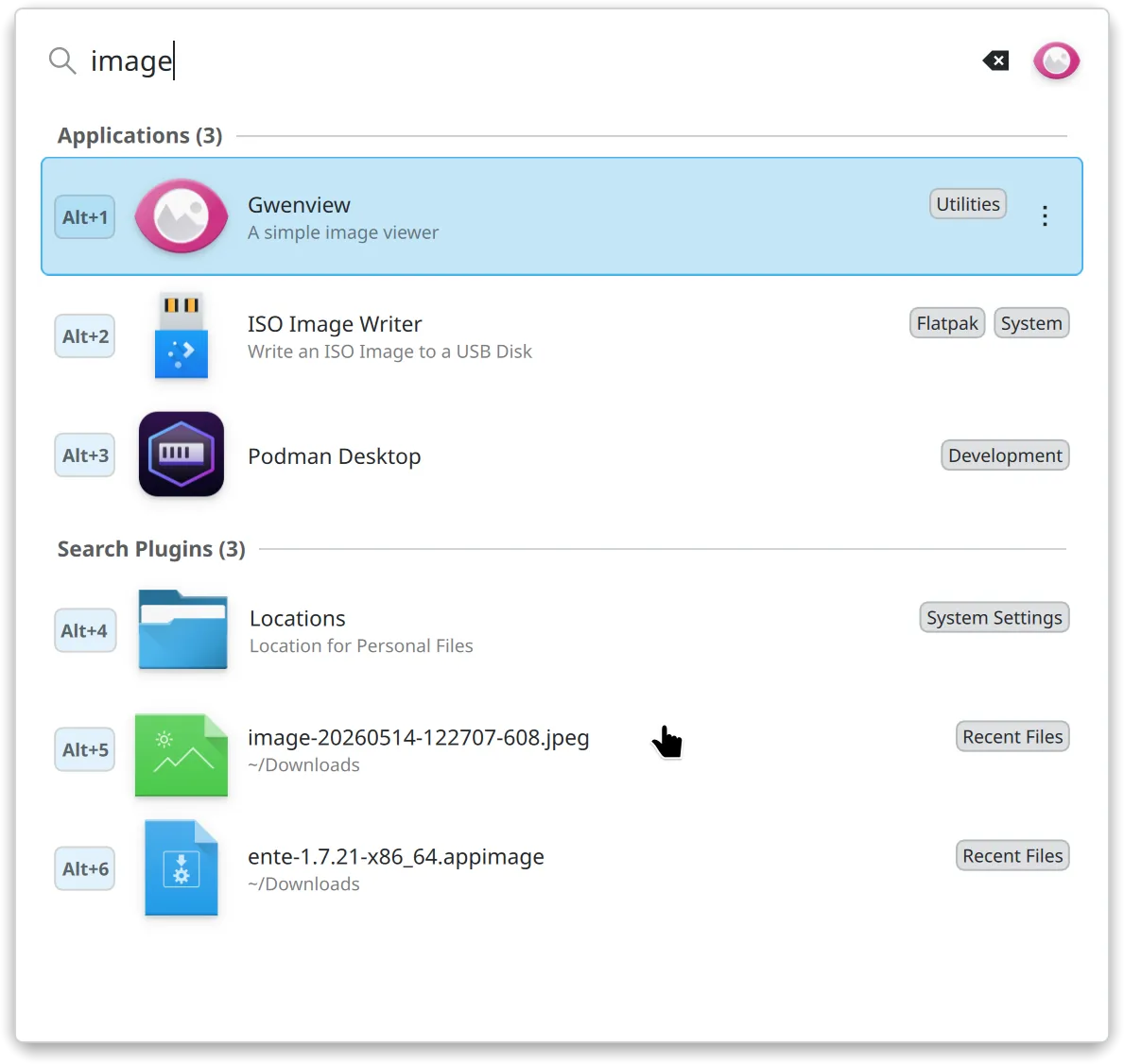 Apps and KDE search plugin results side by side in AppGrid